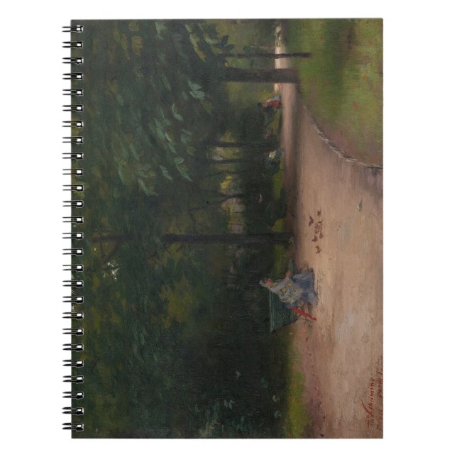 Fütternd Vögel im Park (von Paul Peel) Notizblock (Vorderseite)