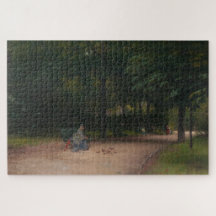 Fütternd Vögel im Park (von Paul Peel)