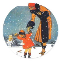 Fütternd Vögel im Schnee