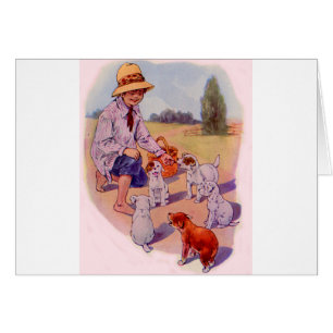 fütternd Welpen der 1930er Jahre