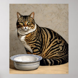 Fütternd Zeit? - Katzen-Art-Print Poster