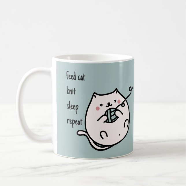 Füttre Cat Strick Schlafknitter Kaffeemaschine Tas Kaffeetasse (Links)