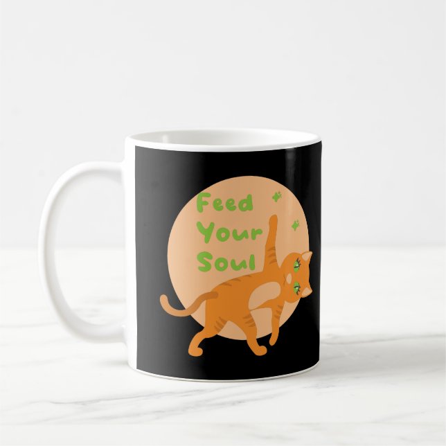 Füttre dein Soul Kawaii Orange lustige Katze mit Y Kaffeetasse (Links)