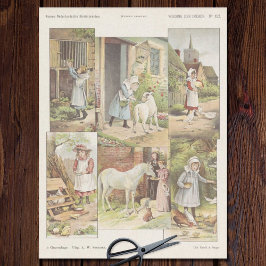 Füttre der Dekoupage für landwirtschaftliche Tiere Seidenpapier