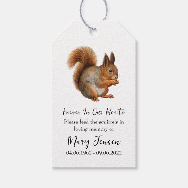 Füttre der Gedenkfeier für das Eichhörnchen Geschenkanhänger (Vorderseite)