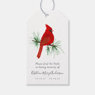 Füttre der Geschenkmarken für die Vögel in der Lie Geschenkanhänger