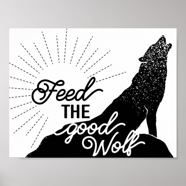 füttre der guten Wolfskunst Print Poster (Vorne)