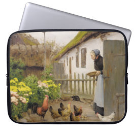 Füttre der Hühner (von H.A. Brendekilde) Laptopschutzhülle
