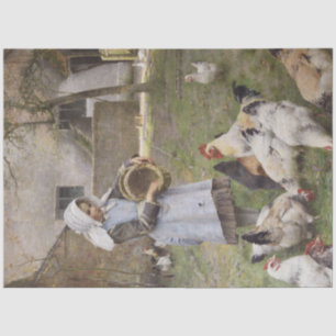 Füttre der Hühner (von Walter Frederick Osborne) Seidenpapier