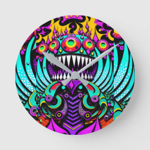 Füttre der Kunstkriege - Ken Gage Art Runde Wanduhr