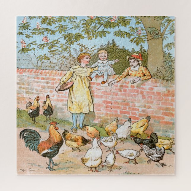 Füttre der Vintagen Hennen Puzzle (Vertikal)