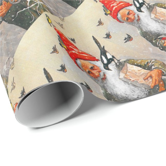 Füttre der Vögel Geschenkpapier (Rolleneckpunkt)