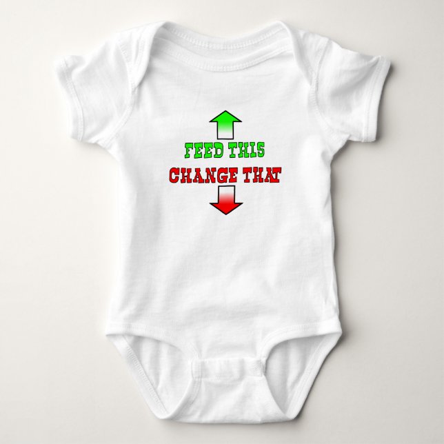 Füttre diesen lustigen Baby Romper Spaß Strampler (Vorderseite)