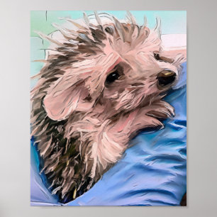 füttre eines winzigen und verwaisten Igels Poster