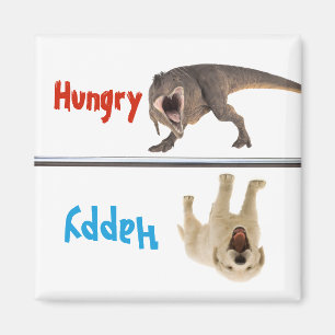 Füttre Gefüttert Dog Magnet Hungry Happy Dinosaur 