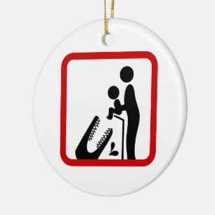 Füttre kein Baby zum Krokodil-Zoozeichen Keramikornament