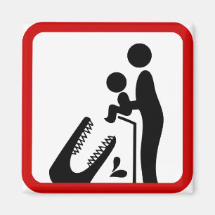 Füttre kein Baby zum Krokodil-Zoozeichen Magnet