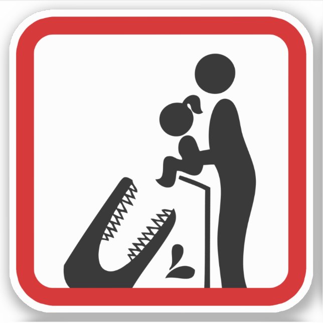 Füttre keine Tochter zum Krokodil-Zoozeichen Aufkleber (Vorderseite)