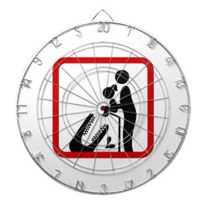 Füttre keine Tochter zum Krokodil-Zoozeichen Dartscheibe