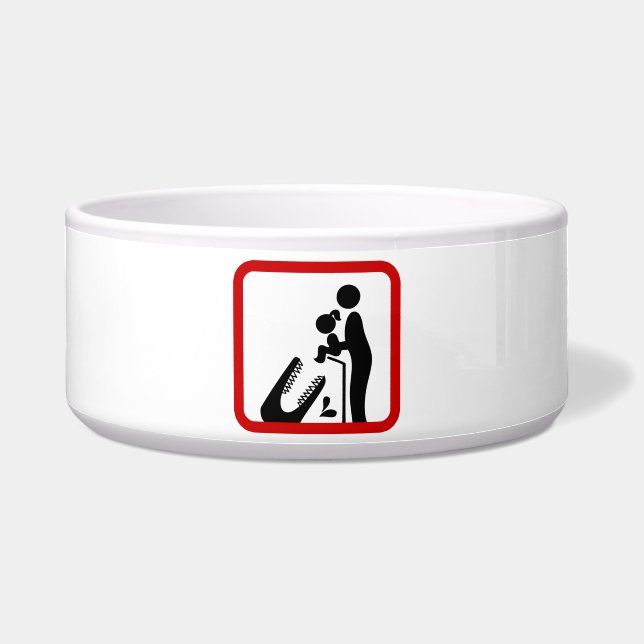 Füttre keine Tochter zum Krokodil-Zoozeichen Napf (Vorderseite)