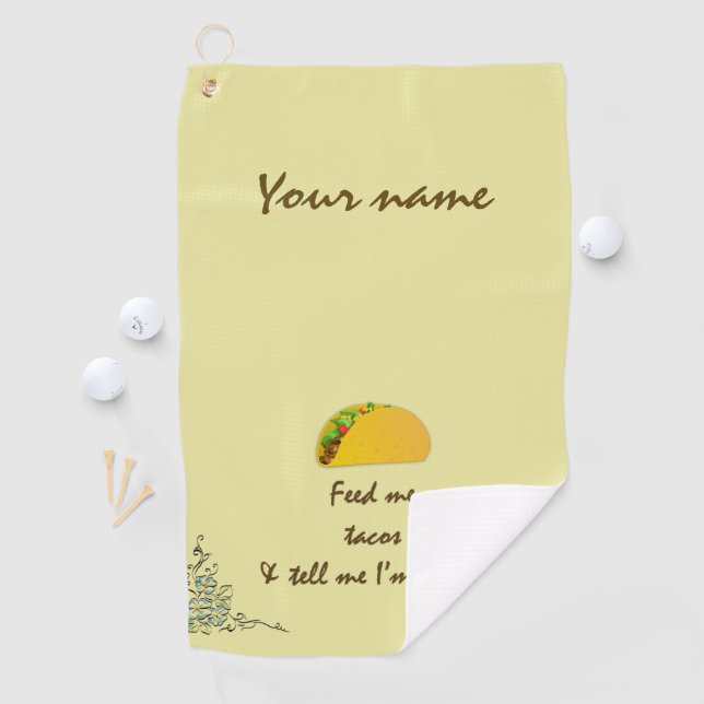 Füttre mir Tacos Golfhandtuch (Insitu)