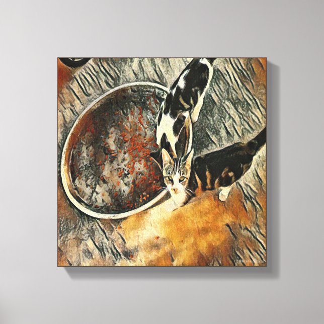 Füttre Zeit! - Brauner Schnitt Leinwanddruck (Vorderseite)