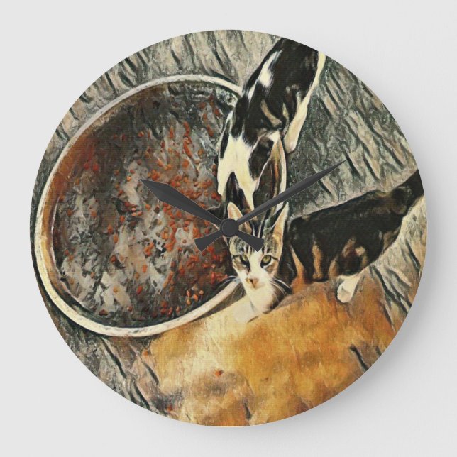 Füttre Zeit! Große Wanduhr (Vorderseite)