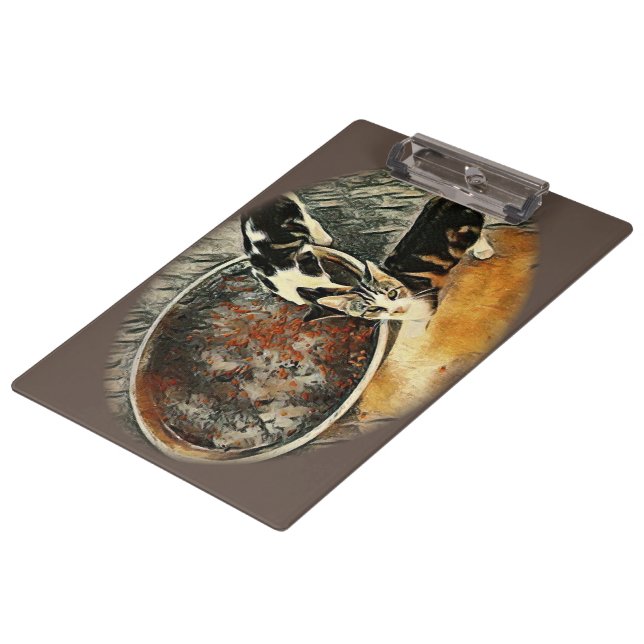 Füttre Zeit! Klemmbrett (Schrägansicht)