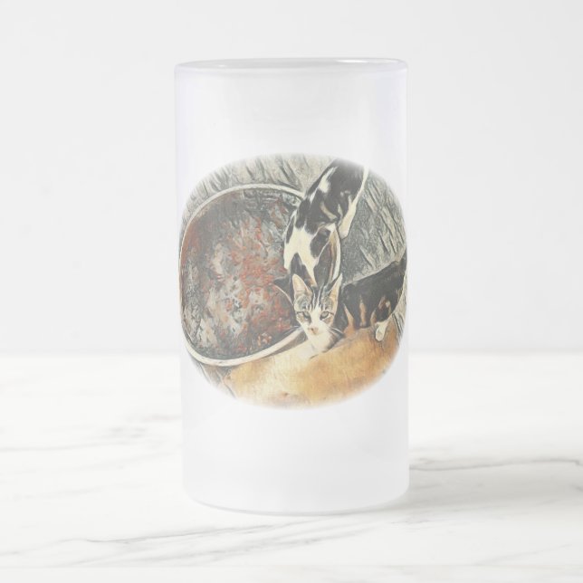 Füttre Zeit! Mattglas Bierglas (Mittel)