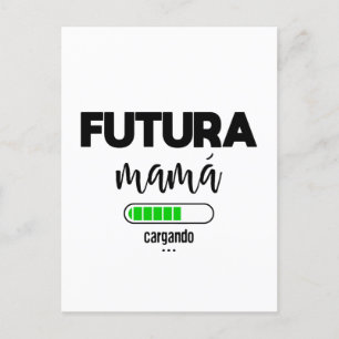 Futura mamá cargando postkarte