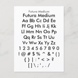 Futura Medium - Zazzle-Schriftart-Musterfolie Postkarte