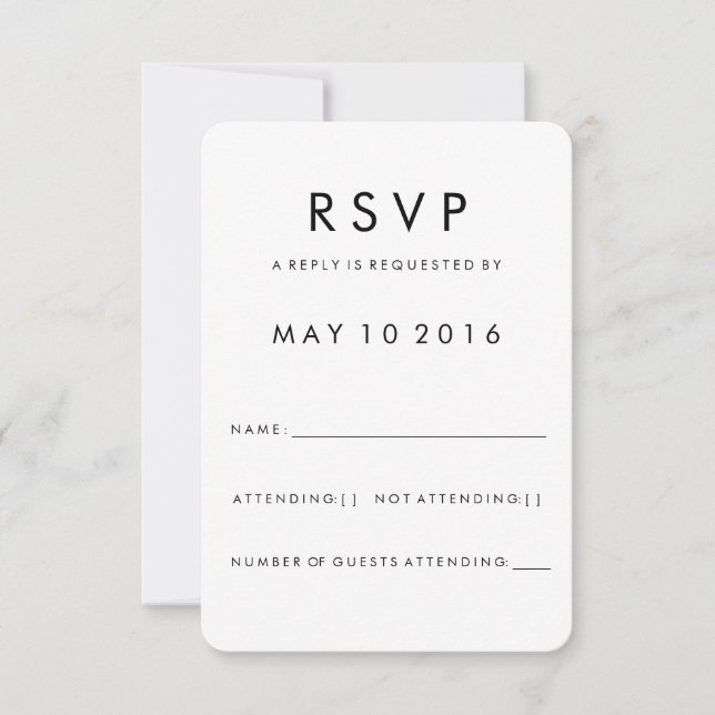 Futura Modern RSVP Card Karte (Vorderseite)