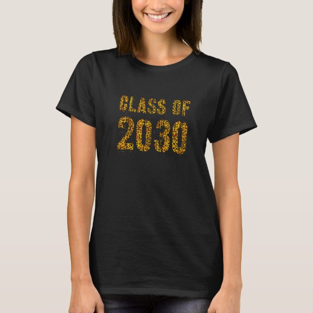Future Abschluss Class of 2030 Leopard Print 5. T-Shirt (Vorderseite)