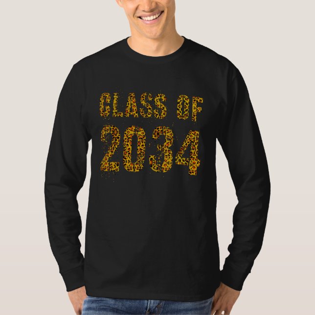 Future Abschluss Class of 2034 Leopard Print 1. T-Shirt (Vorderseite)