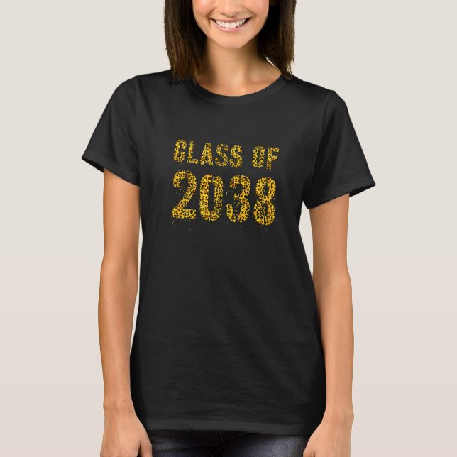 Future Abschluss Class of 2038 Leopard Print Dayc T-Shirt (Vorderseite)