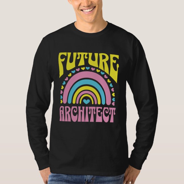 Future Architect Bright Retro Rainbow Architects T T-Shirt (Vorderseite)