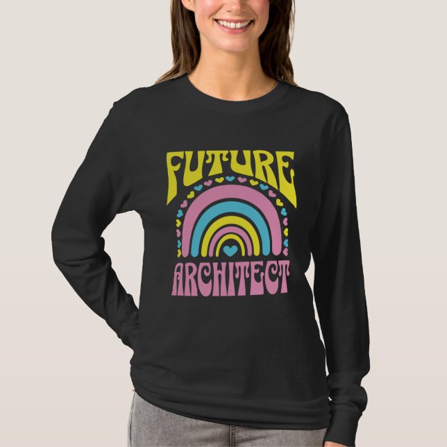 Future Architect Bright Retro Rainbow Architects T T-Shirt (Vorderseite)