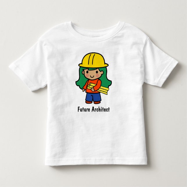 Future Architect Girl in Yellow Hard Hat T - Shirt (Vorderseite)