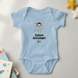 Future Astronaut  Personalized Light Blue  Bodysui Baby Strampler