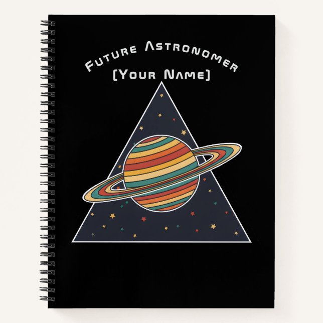 Future Astronomer Saturn - Personalized Notebook Notizbuch (Vorderseite)