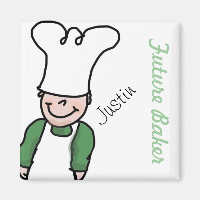Future Baker mit Ihrem Namen Magnet (Vorne)
