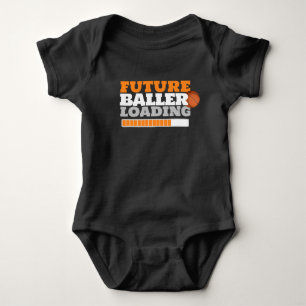 Future Baller Loading Basketball Black T-Shirt Baby Strampler