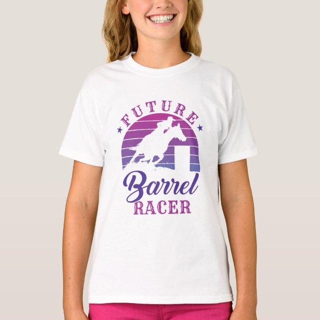 Future Barrel Racer Cowgirl Rodeo Barrel Racing T-Shirt (Vorderseite)