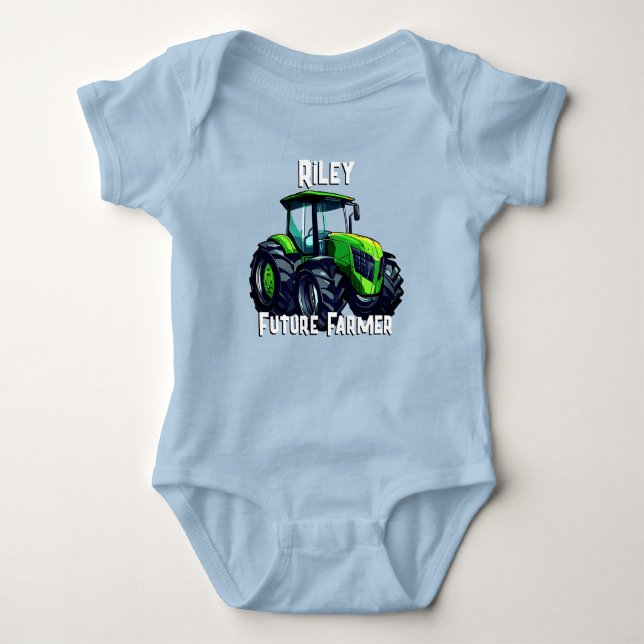 "Future Bauer" & Traktor Baby Strampler (Vorderseite)