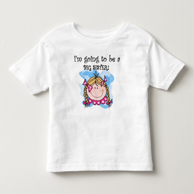 Future Big Sister Blond Hair Kleinkind T-shirt (Vorderseite)