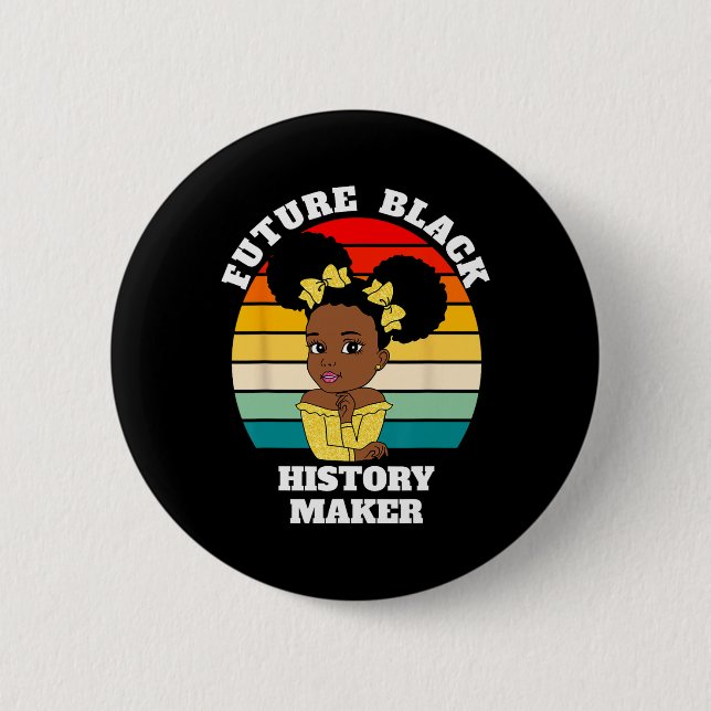 Future Black History Maker Juneteenth Hbcu Afro Gi Button (Vorderseite)