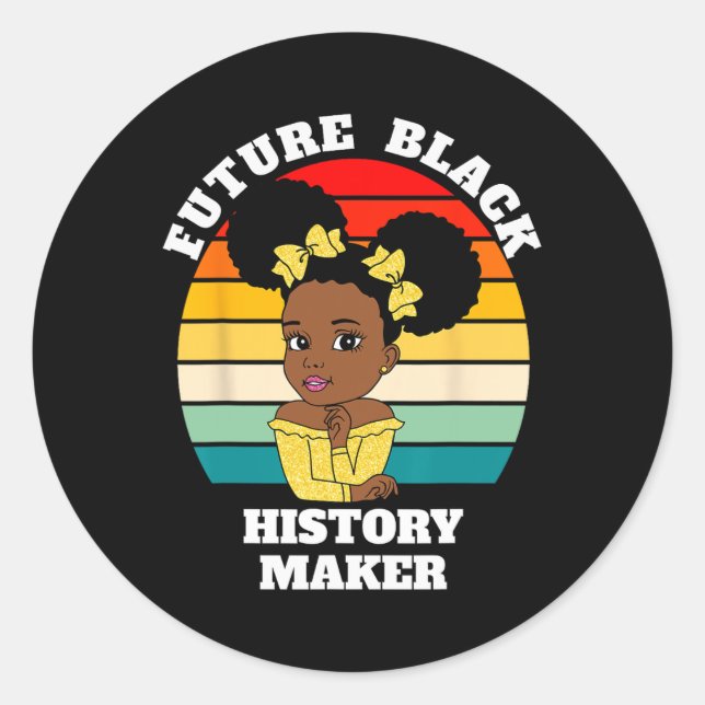 Future Black History Maker Juneteenth Hbcu Afro Gi Runder Aufkleber (Vorderseite)