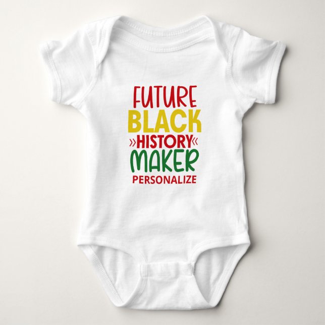 Future Black History Maker White Baby Bodysuit Baby Strampler (Vorderseite)