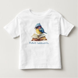 Future Bookworm Blue Bird Reading Baby Kleinkind T-shirt