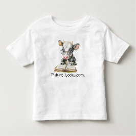 Future Bookworm Cow Reading Baby Kleinkind T-shirt